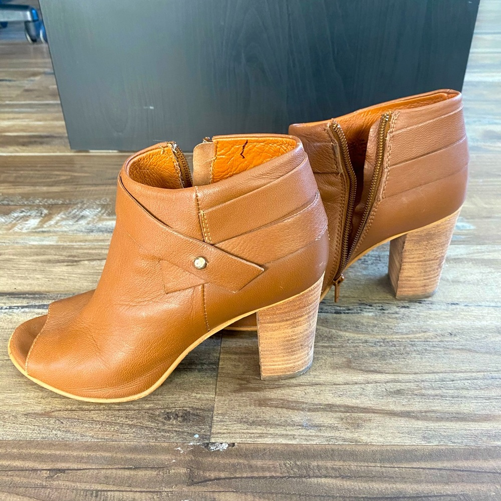 Brown Steve Madden Open Toe Booties